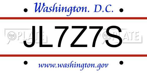 JL7Z7S District Of Columbia License Plate