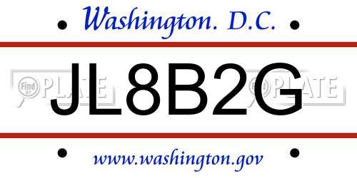 JL8B2G District Of Columbia License Plate