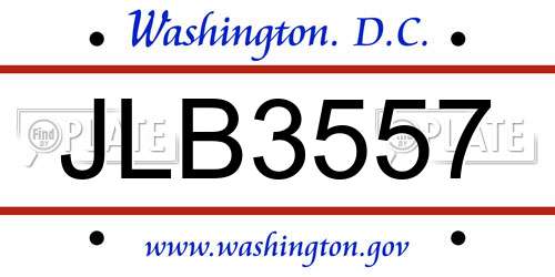 JLB3557 District Of Columbia License Plate