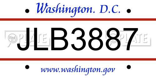 JLB3887 District Of Columbia License Plate