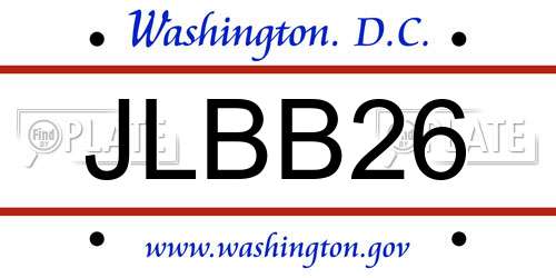 JLBB26 District Of Columbia License Plate