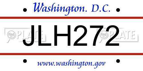 JLH272 District Of Columbia License Plate