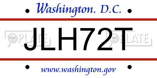 JLH72T District Of Columbia License Plate