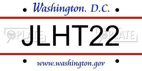 JLHT22 District Of Columbia License Plate