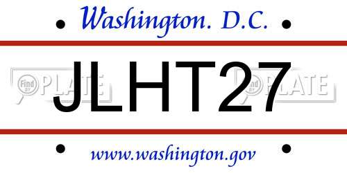 JLHT27 District Of Columbia License Plate