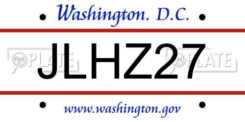 JLHZ27 District Of Columbia License Plate