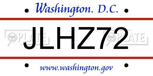 JLHZ72 District Of Columbia License Plate