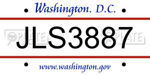 JLS3887 District Of Columbia License Plate