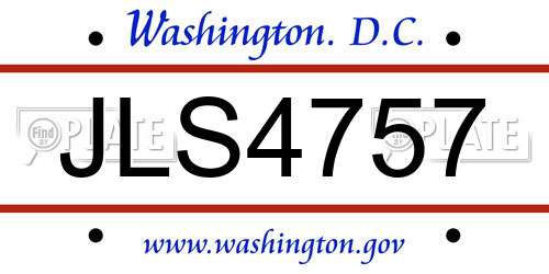 JLS4757 District Of Columbia License Plate