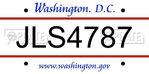 JLS4787 District Of Columbia License Plate