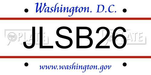 JLSB26 District Of Columbia License Plate