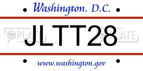 JLTT28 District Of Columbia License Plate