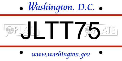 JLTT75 District Of Columbia License Plate