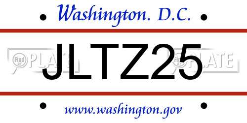 JLTZ25 District Of Columbia License Plate