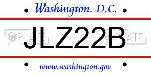 JLZ22B District Of Columbia License Plate