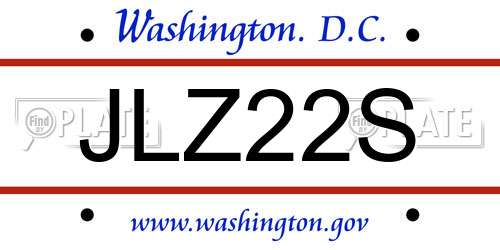 JLZ22S District Of Columbia License Plate