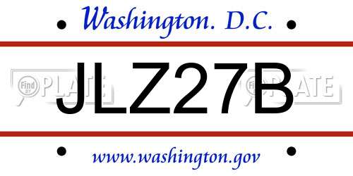 JLZ27B District Of Columbia License Plate