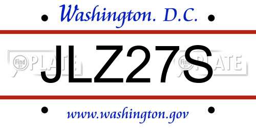 JLZ27S District Of Columbia License Plate