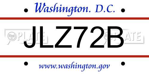 JLZ72B District Of Columbia License Plate