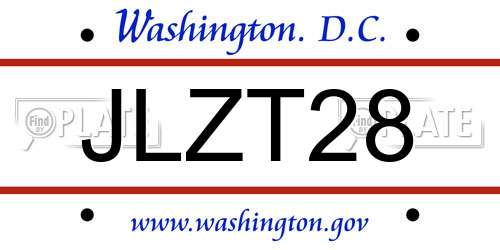 JLZT28 District Of Columbia License Plate