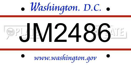 JM2486 District Of Columbia License Plate