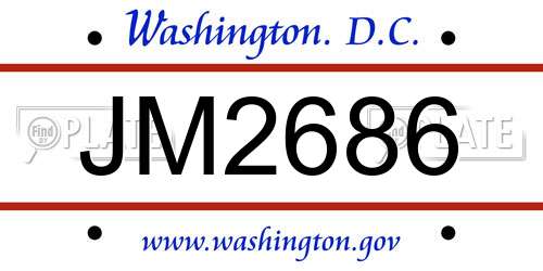 JM2686 District Of Columbia License Plate