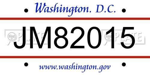 JM82015 District Of Columbia License Plate