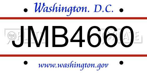 JMB4660 District Of Columbia License Plate
