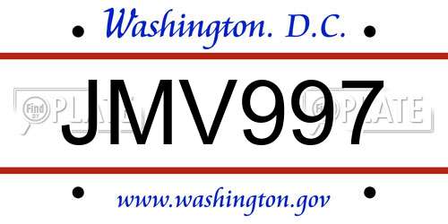 JMV997 District Of Columbia License Plate