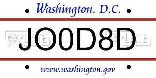 JO0D8D District Of Columbia License Plate