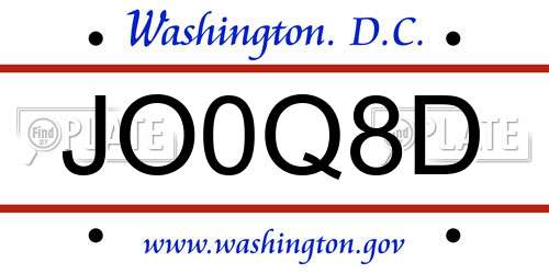 JO0Q8D District Of Columbia License Plate