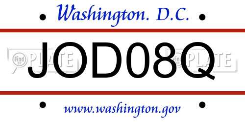 JOD08Q District Of Columbia License Plate