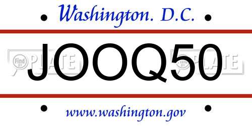 JOOQ50 District Of Columbia License Plate