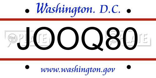 JOOQ80 District Of Columbia License Plate