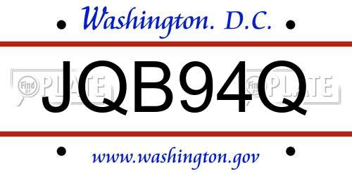 JQB94Q District Of Columbia License Plate
