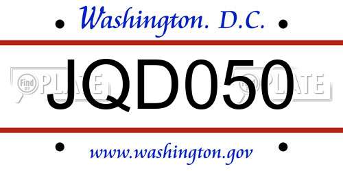 JQD050 District Of Columbia License Plate