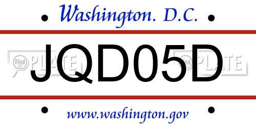 JQD05D District Of Columbia License Plate