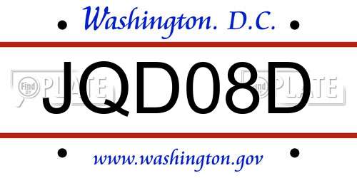JQD08D District Of Columbia License Plate
