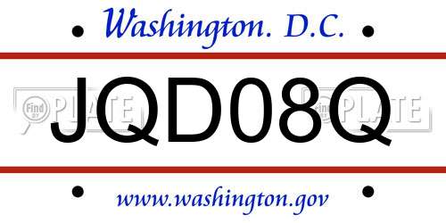 JQD08Q District Of Columbia License Plate