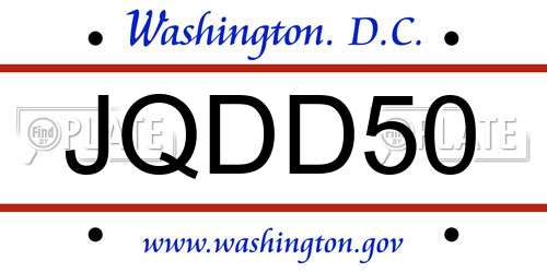 JQDD50 District Of Columbia License Plate