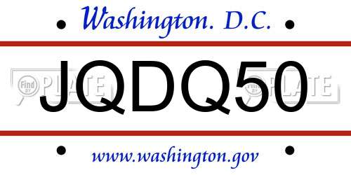 JQDQ50 District Of Columbia License Plate