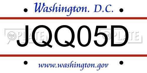 JQQ05D District Of Columbia License Plate