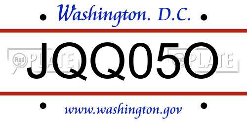 JQQ05O District Of Columbia License Plate