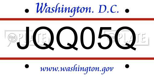 JQQ05Q District Of Columbia License Plate