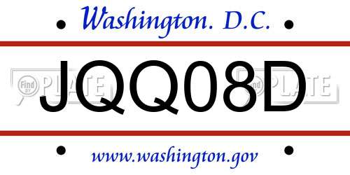 JQQ08D District Of Columbia License Plate