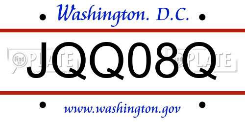 JQQ08Q District Of Columbia License Plate