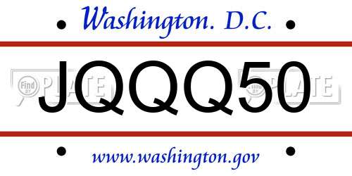 JQQQ50 District Of Columbia License Plate