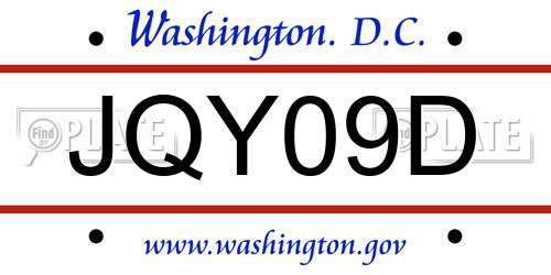 JQY09D District Of Columbia License Plate