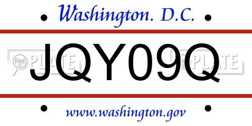 JQY09Q District Of Columbia License Plate