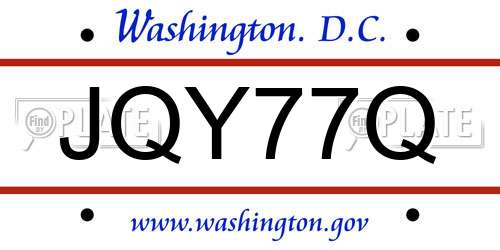JQY77Q District Of Columbia License Plate